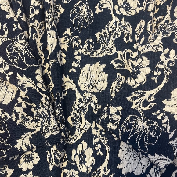 Zara navy blue and white floral jacquard long sleeve mini dress NWT - Picture 4 of 11